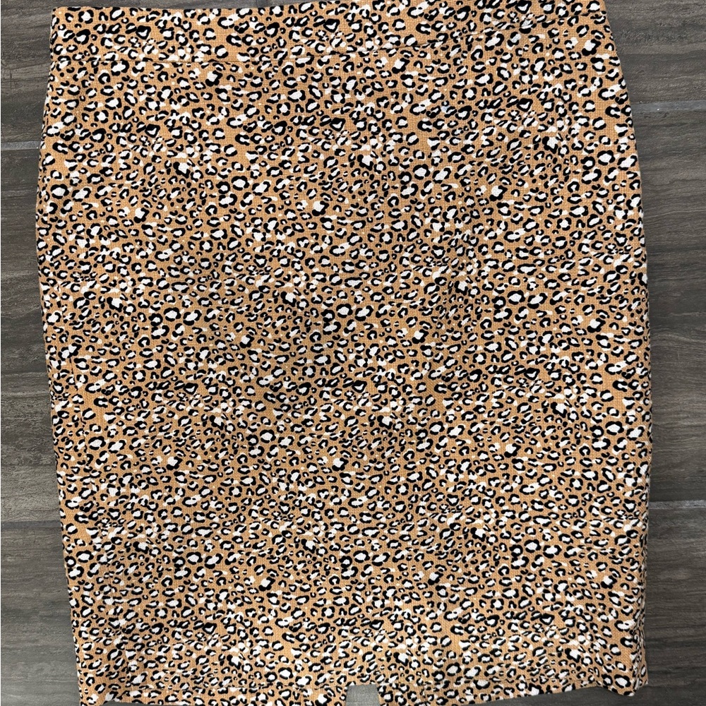 J. Crew Leopard Print Pencil Skirt - Tan and Black